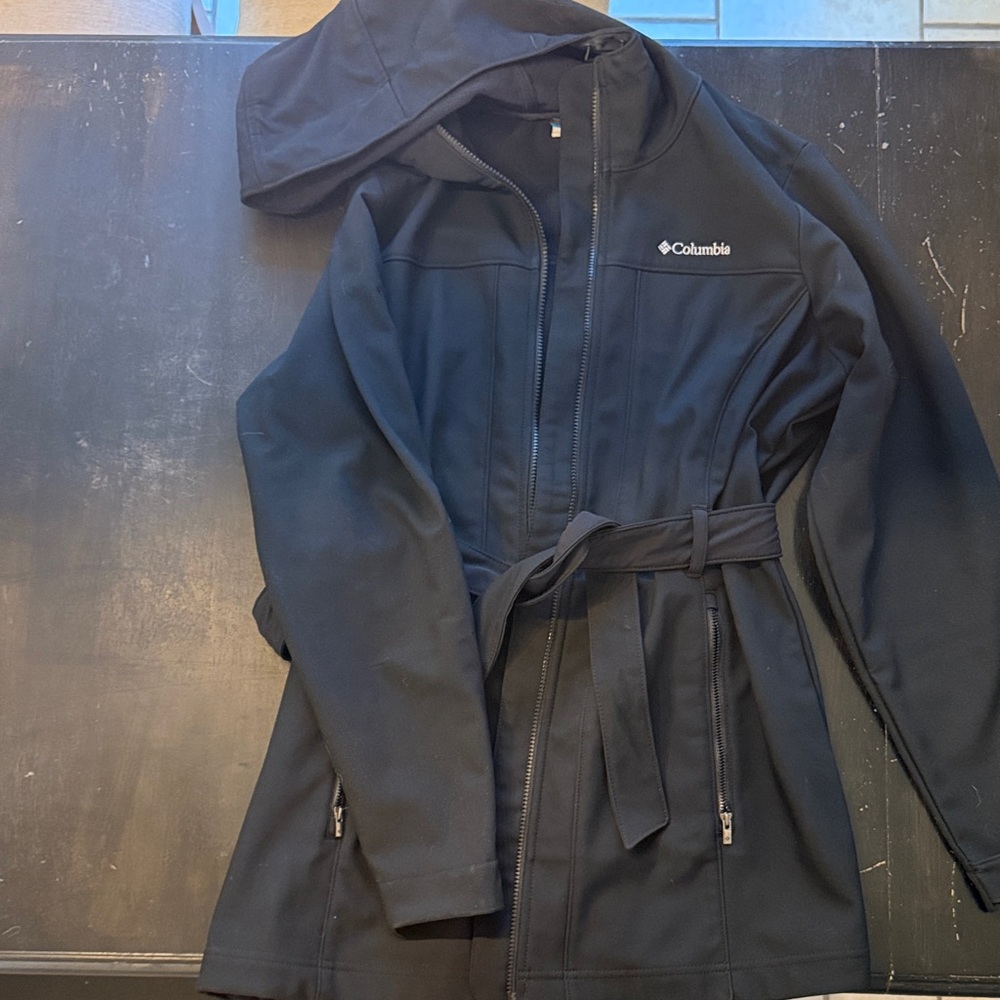 Columbia Dark Hooded Jacket with Belt